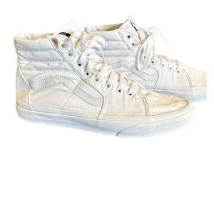 Vans "Sk8-Hi" Sneakers True White Canvas Skateboarding High-Top Shoes M 7.0 W8.5